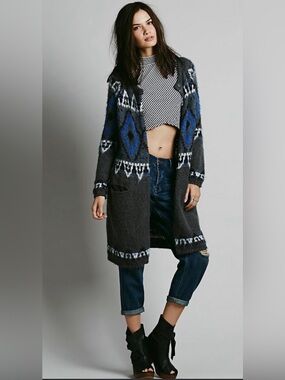 Free People Frosted Fair Isle Cardigan - XS
